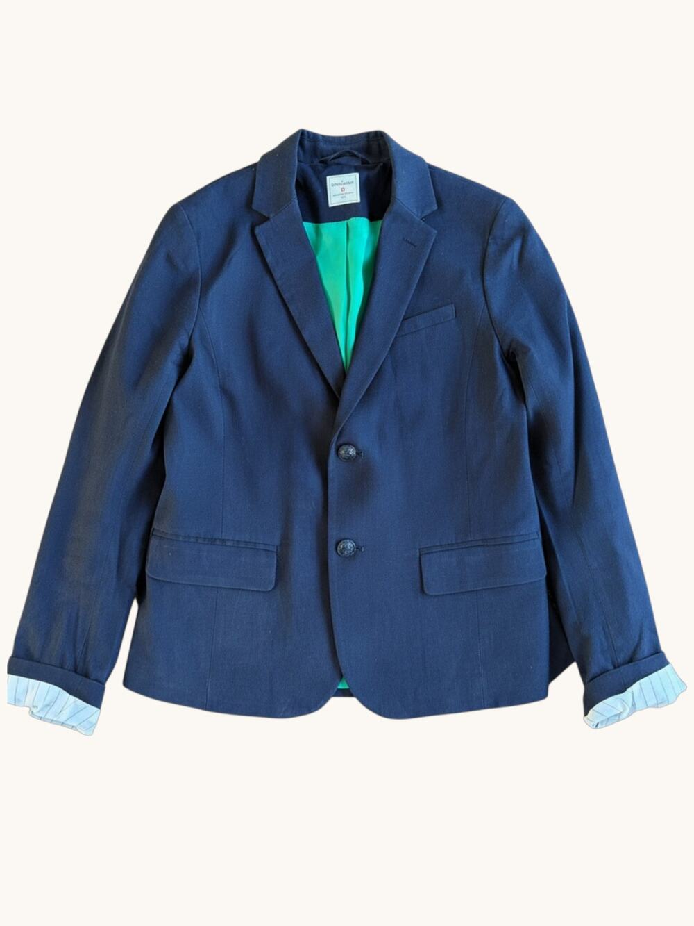 Gap Academy Blazer Navy Green Lining Women's Size 6 Preppy